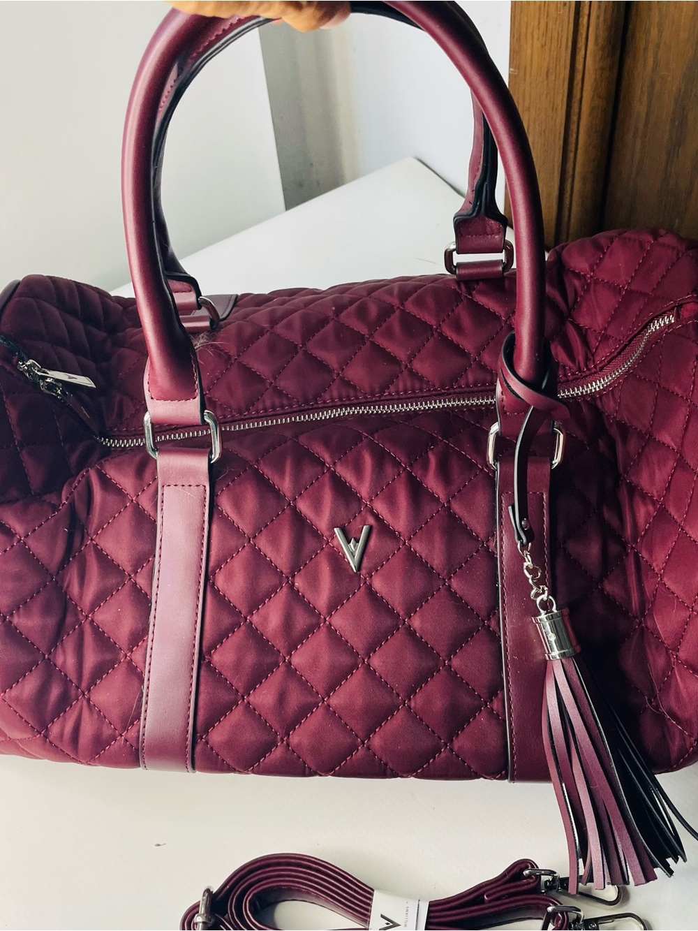 NWT Vanessa Williams Bag.  Dual Carrying handles Shoulder Strap Silver hardware